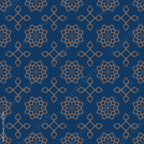 Seamless background southeast Asian retro aboriginal traditional art textile pattern star curve cross frame flower