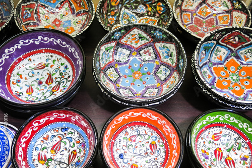 Classical Turkish ceramics on the Istanbul Grand Bazaar.