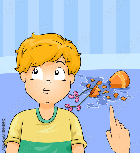 Kid Boy Dishonest Illustration
