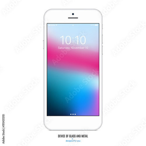smartphone with colorful screen on white background. stock vector illustration eps10