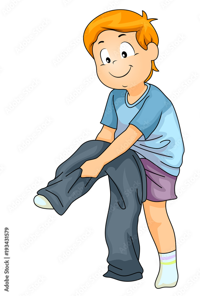 Kid Boy Wearing Jeans Illustration Stock Vector