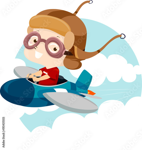 Kid Boy Travel By Boat Illu...