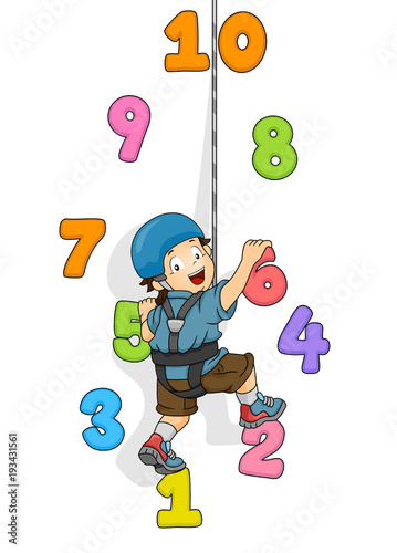 Kid Boy Wall Climb Numbers ...