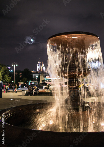 Photography Beautiful fountain on the square by the Bolshoi Theater in Moscow