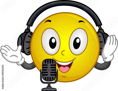 Smiley Podcasting Illustration