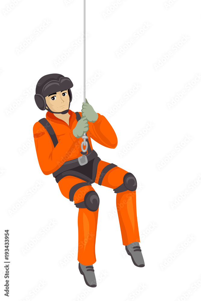Man Search And Rescue Harness Illustration Man Search And Rescue Harness Illustration
