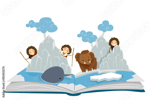 Stickman Kids Ice Age Pop Up Book Illustration