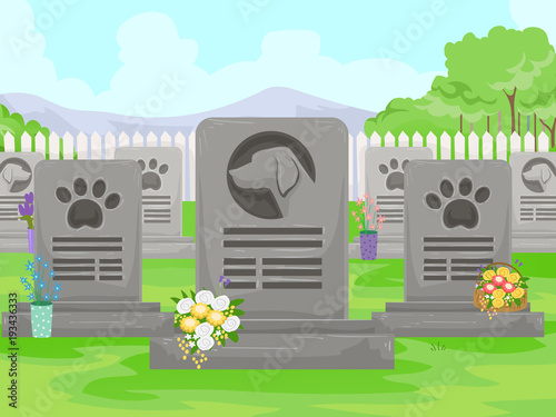 Canine Cemetery Illustration