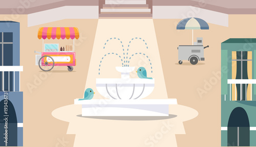 Ice Cream Cart City Illustr...