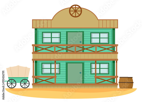 Old West Bank Illustration
