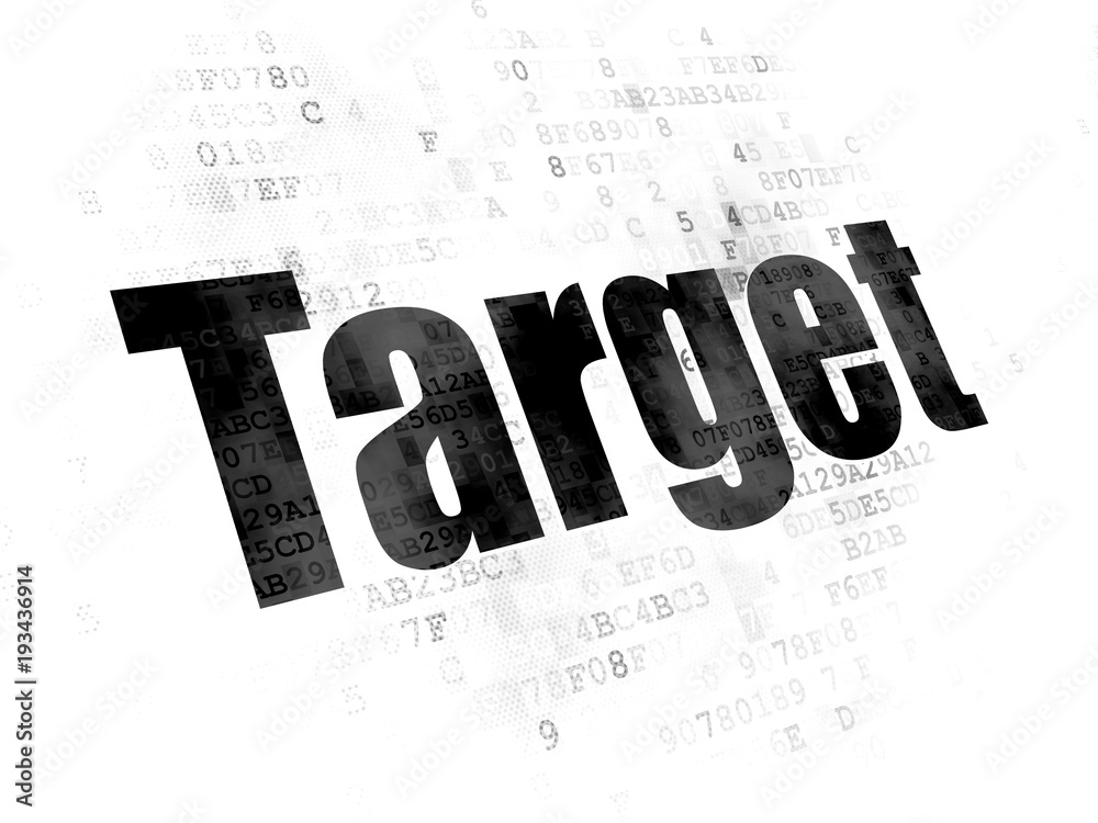Business concept: Pixelated black text Target on Digital background Business concept: Pixelated black text Target on Digital background