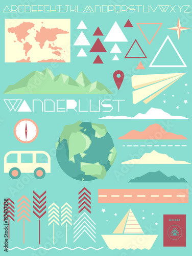 Wanderlust Elements Flat Il...