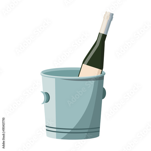 Champagne on ice bucket icon vector illustration graphic design
