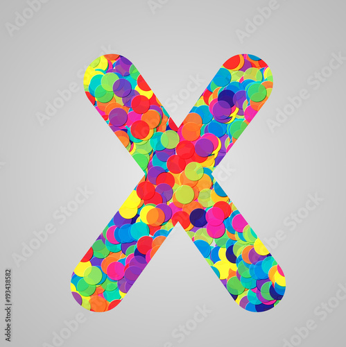 Colorful character from a typeset, vector illustration