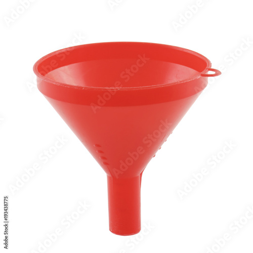 plastic funnel isolated on white background with Clipping Path