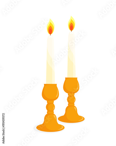 Two candlesticks with candles