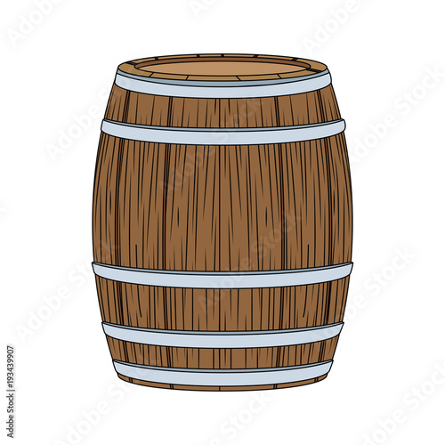 Wooden barrel isolated icon vector illustration graphic design