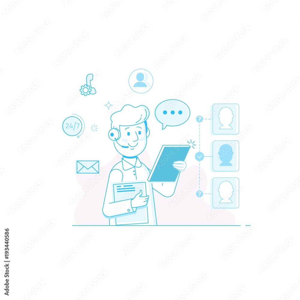 Call center support team.Technical support operator Call center support team.Technical support operator