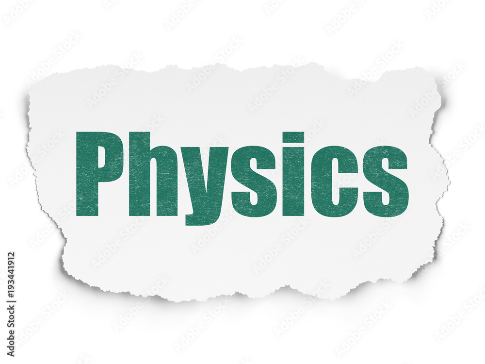 Studying concept: Painted green text Physics on Torn Paper background with Tag Cloud Studying concept: Painted green text Physics on Torn Paper background with Tag Cloud