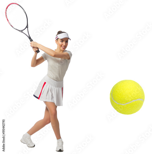 Woman tennis player (with ball version) © Boris Riaposov