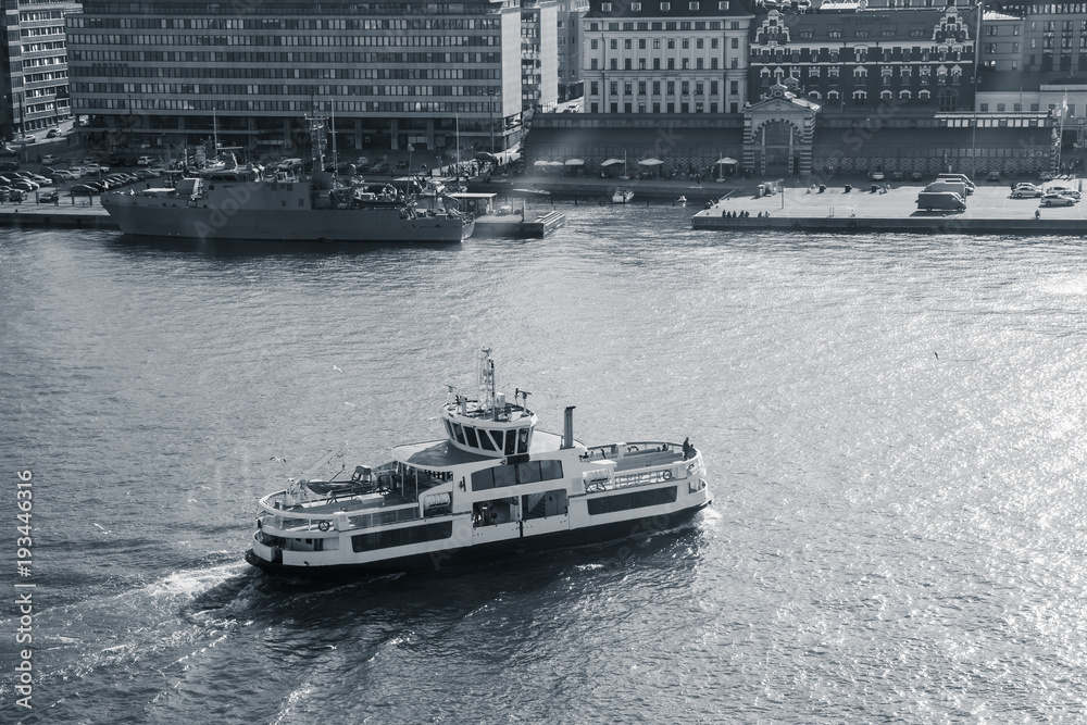 Passenger ferry enters port of Helsinki