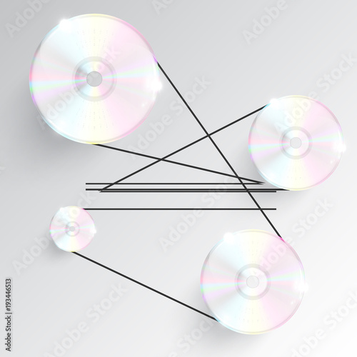 CD/DVD on white background, vector illustration