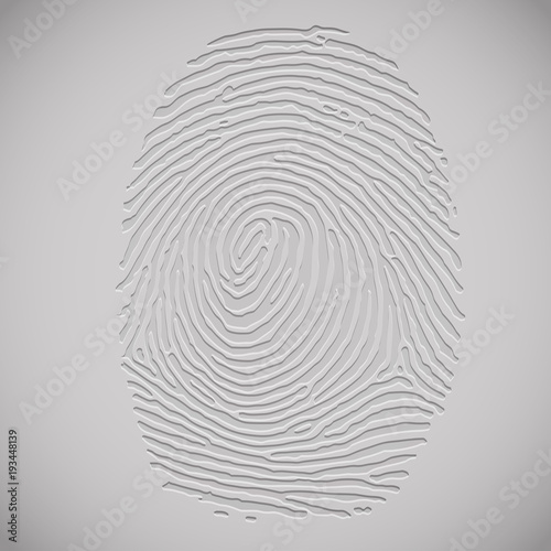 3D fingerprint illustration, vector