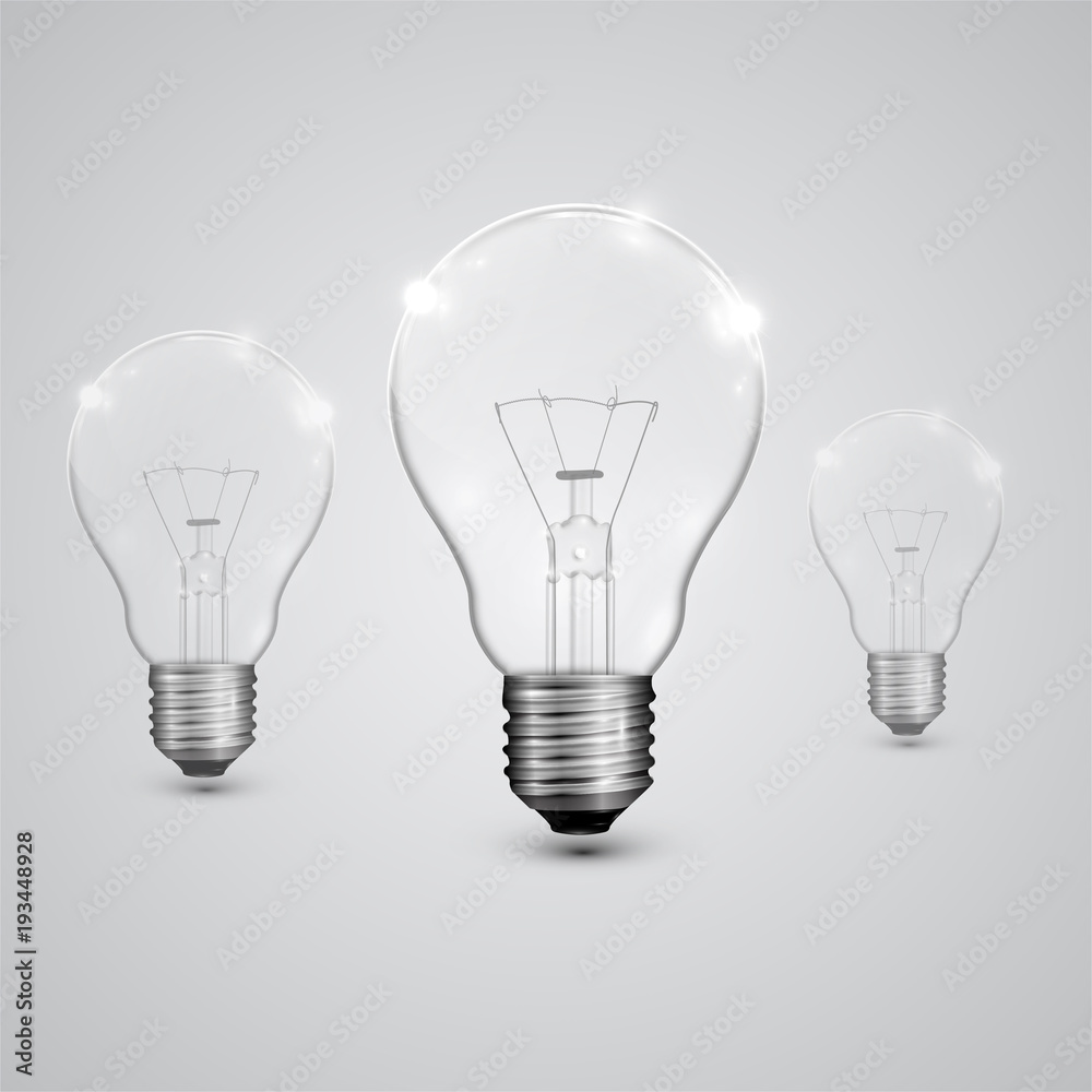 Realistic lightbulb, vector illustration. Realistic lightbulb, vector illustration.
