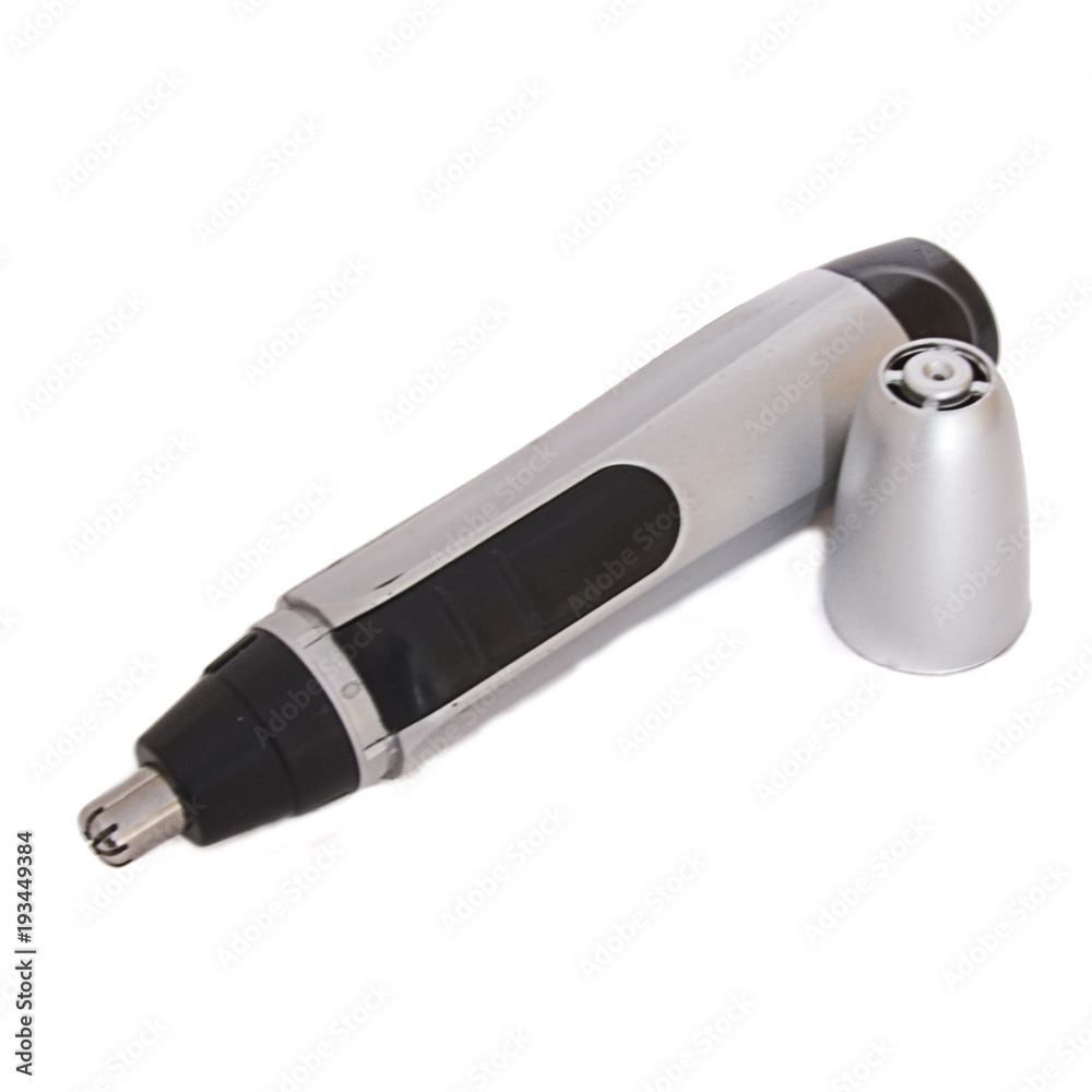 hair clipper on white background with blank card for lettering hair clipper on white background with blank card for lettering