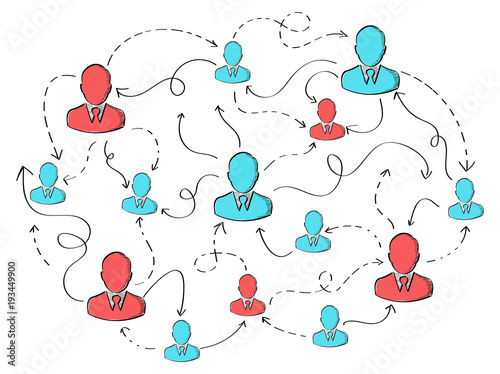 Hand drawn social network vector presentation