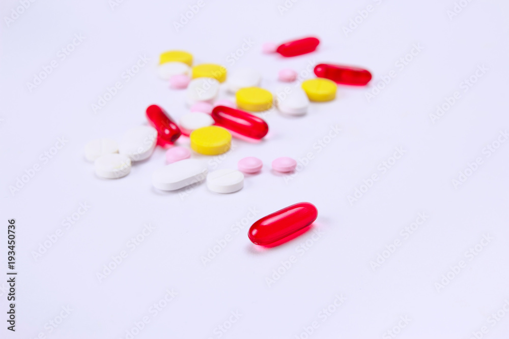 medical tablets different on color from various illnesses. Colour pills with space for your text medical tablets different on color from various illnesses. Colour pills with space for your text