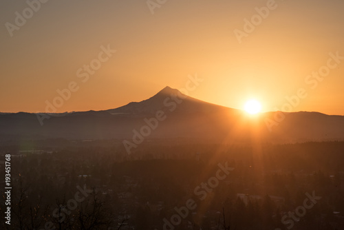 Sunrise on a clear morning over Mt Hood, Portland Oregon © Nicholas Steven