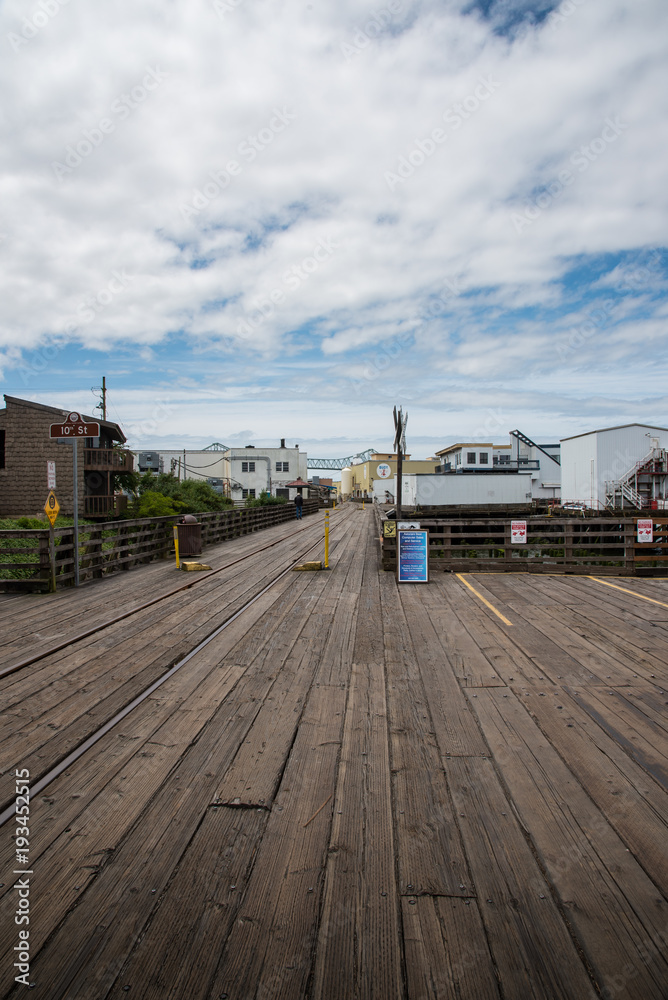 Boardwalk in the town of Astoria, Oregon