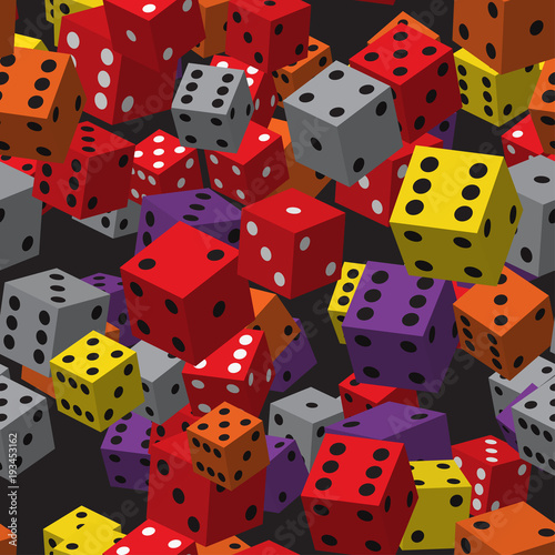 Color Dice Seamless Pattern