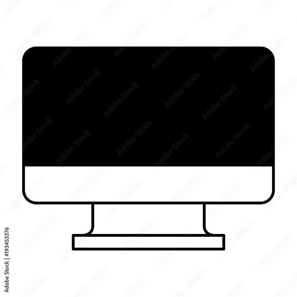 monitor computer technology device wireless vector illustration outline monitor computer technology device wireless vector illustration outline