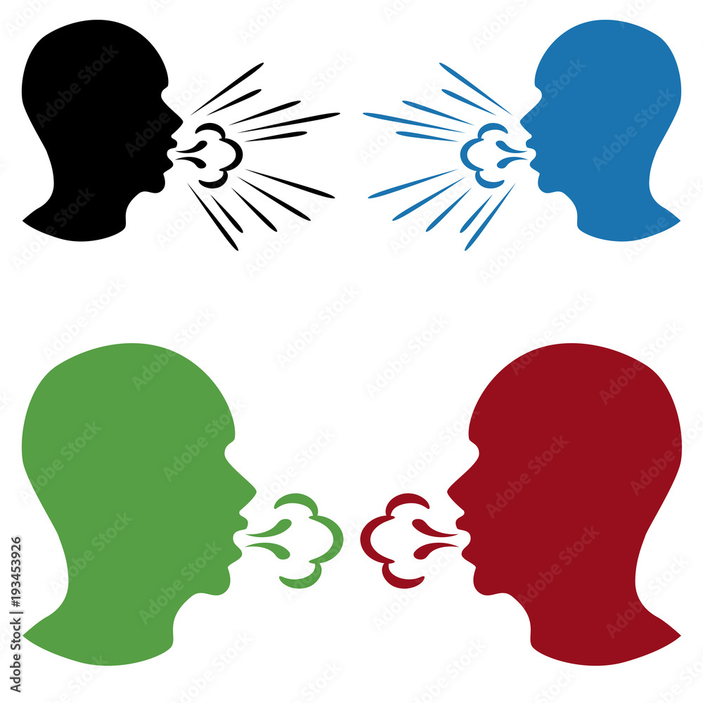 People Coughing Spreading Germs Flu Icon Stock Vector | Adobe Stock