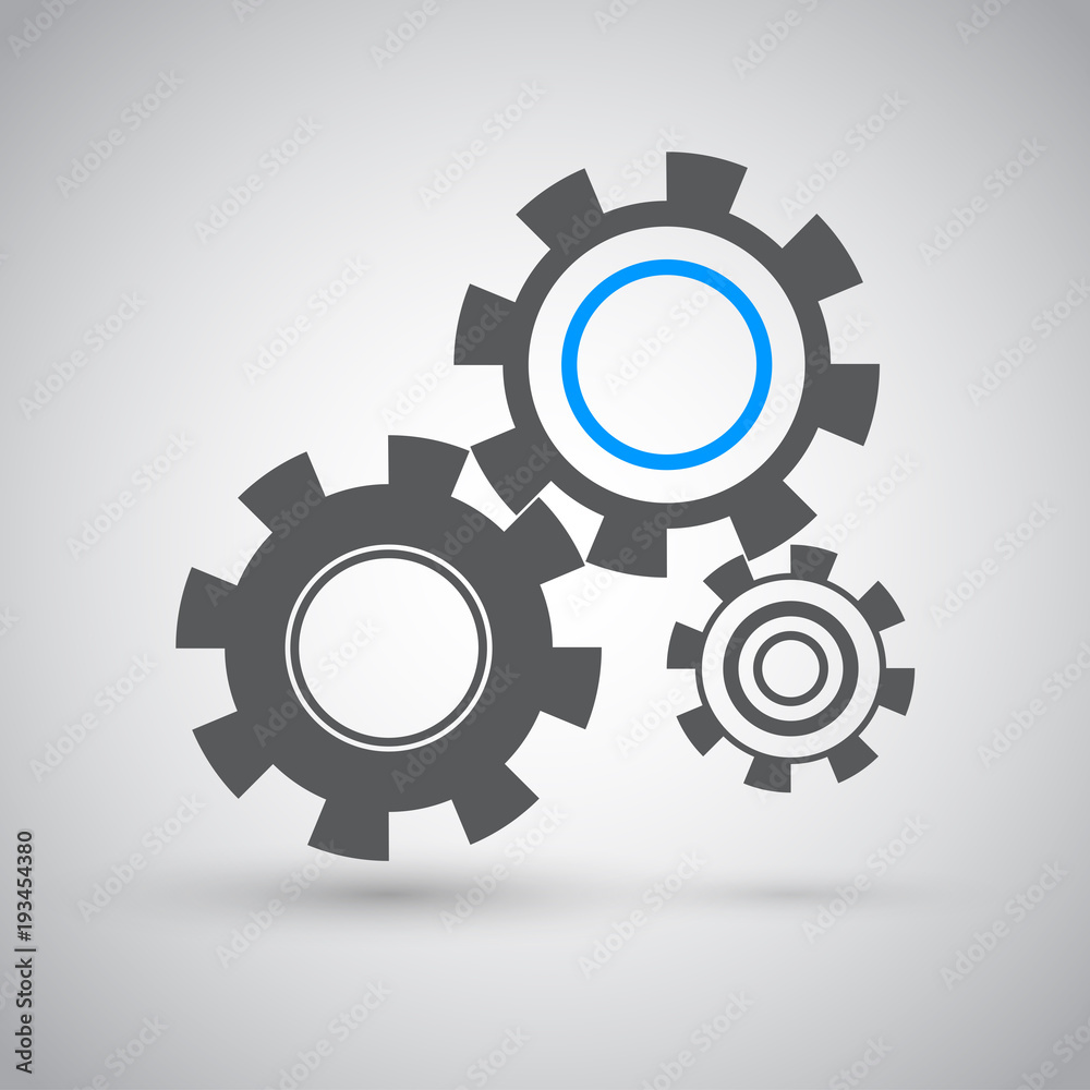 Cogwheels icon, vector.