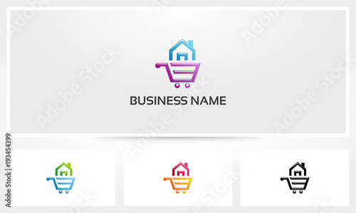 House Shopping Cart Buy Sell Logo
