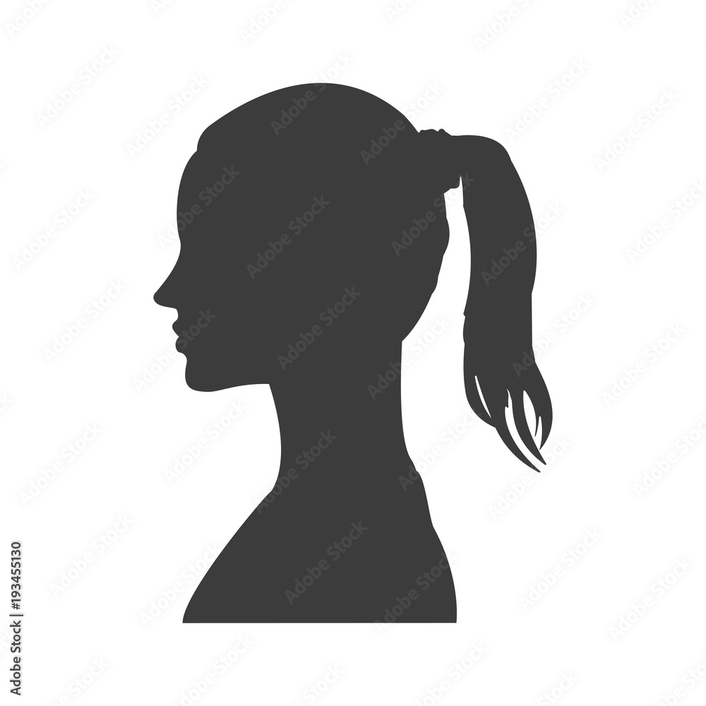 Women silhouettes. Beautiful female face in profileWomen silhouettes. Beautiful female face in profile.