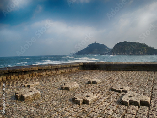 Peine de Los Vientos The Comb of the Wind, Seafront Wiewpoint in San Sebastian  photo