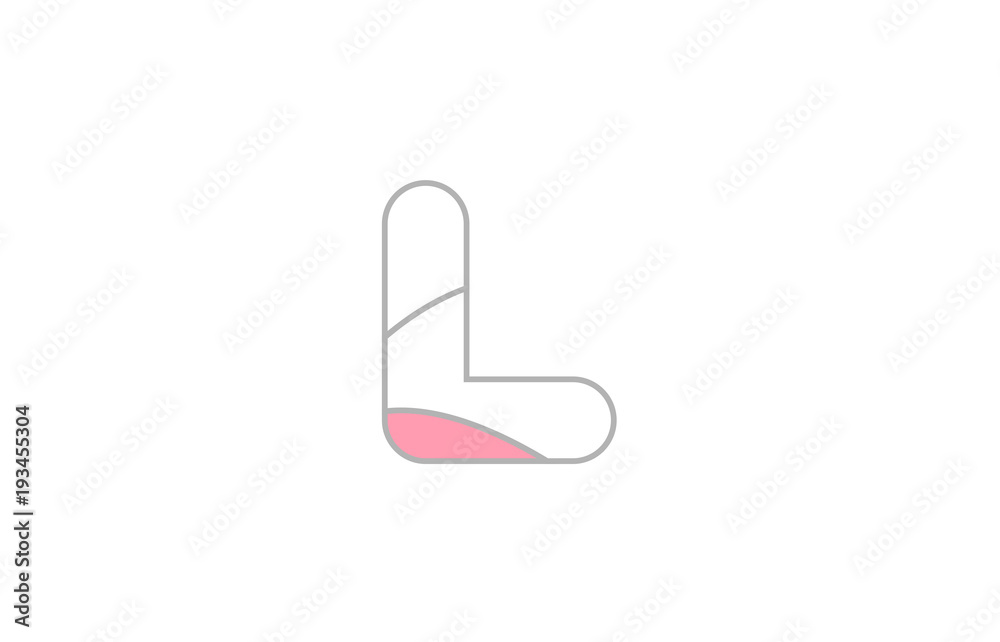 grey pink alphabet letter l company logo design grey pink alphabet letter l company logo design