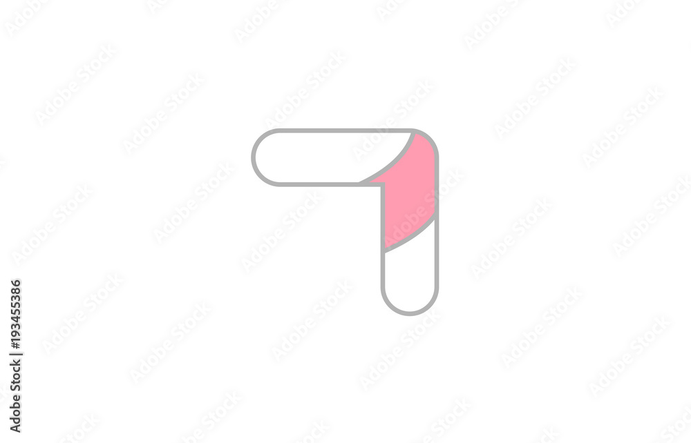 grey pink number 7 seven logo company icon design grey pink number 7 seven logo company icon design