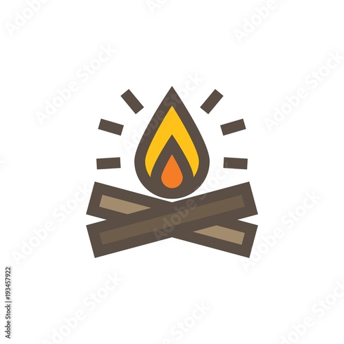 Camping & adventure icons - bonfiire