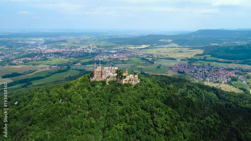 Hohenzollern Castle, Germany. Aerial FPV drone flights. Hohenzollern Castle, Germany. Aerial FPV drone flights.