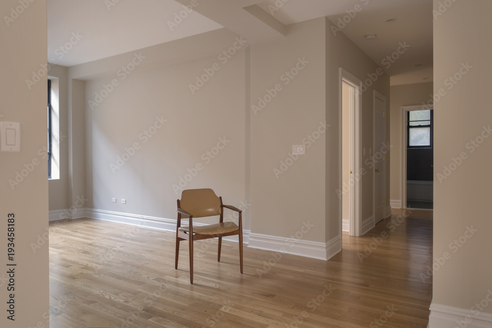 single chair in empty room
