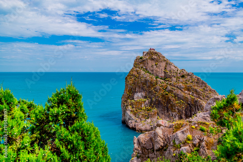Panoramic image of the Black Sea coast in the Crimea