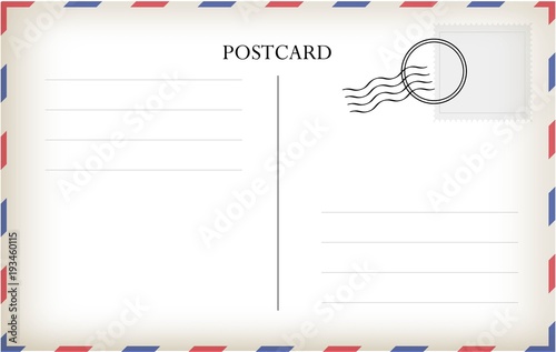 Postcard template vector