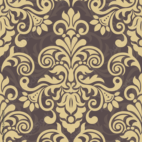 Seamless pattern with damask ornament. Vector vintage floral seamless pattern element. Damask wallpaper
