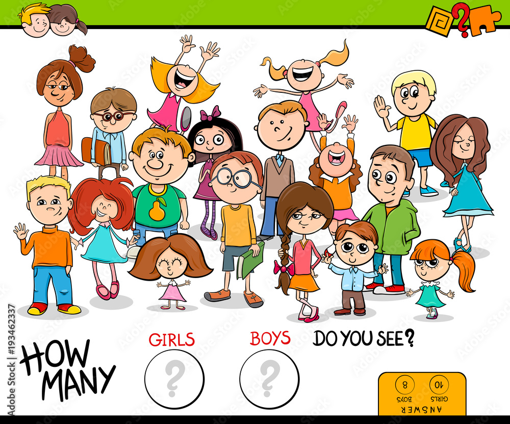 counting girls and boys educational game counting girls and boys educational game
