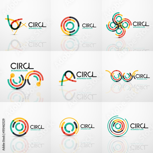 Set of line circles logos